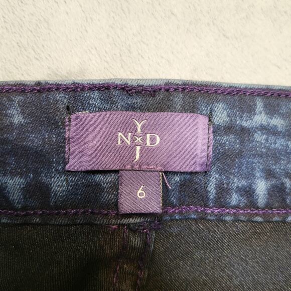 NYDJ Legging Jeans Womens 6 Blue Black Blue Acid Wash Stretch Skinny Made in USA - Picture 3 of 11